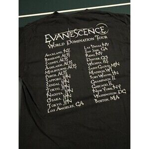 VINTAGE 2003 Evanescence World Domination Concert Toue T-Shirt MEDIUM Band Music